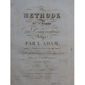 ADAM Louis Méthode de Piano du Conservatoire ca1810