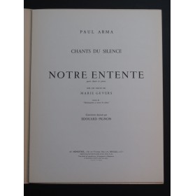 ARMA Paul Notre Entente Edouard Pignon Chant Piano 1953