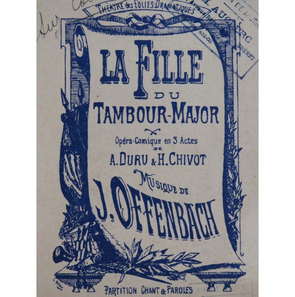 OFFENBACH Jacques La Fille du Tambour Major Opéra Chant 1934