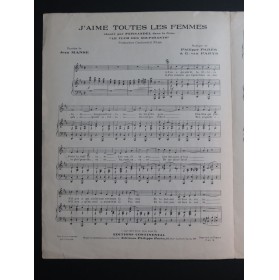 PARÈS Philippe et PARYS G. Van J'aime toutes les Femmes Chant Piano