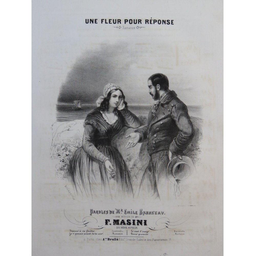 MASINI F. Une Fleur pour réponse Chant Piano ca1840