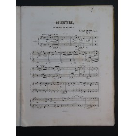 SCHUMANN Robert Ouverture op 52 Piano 4 mains ca1862