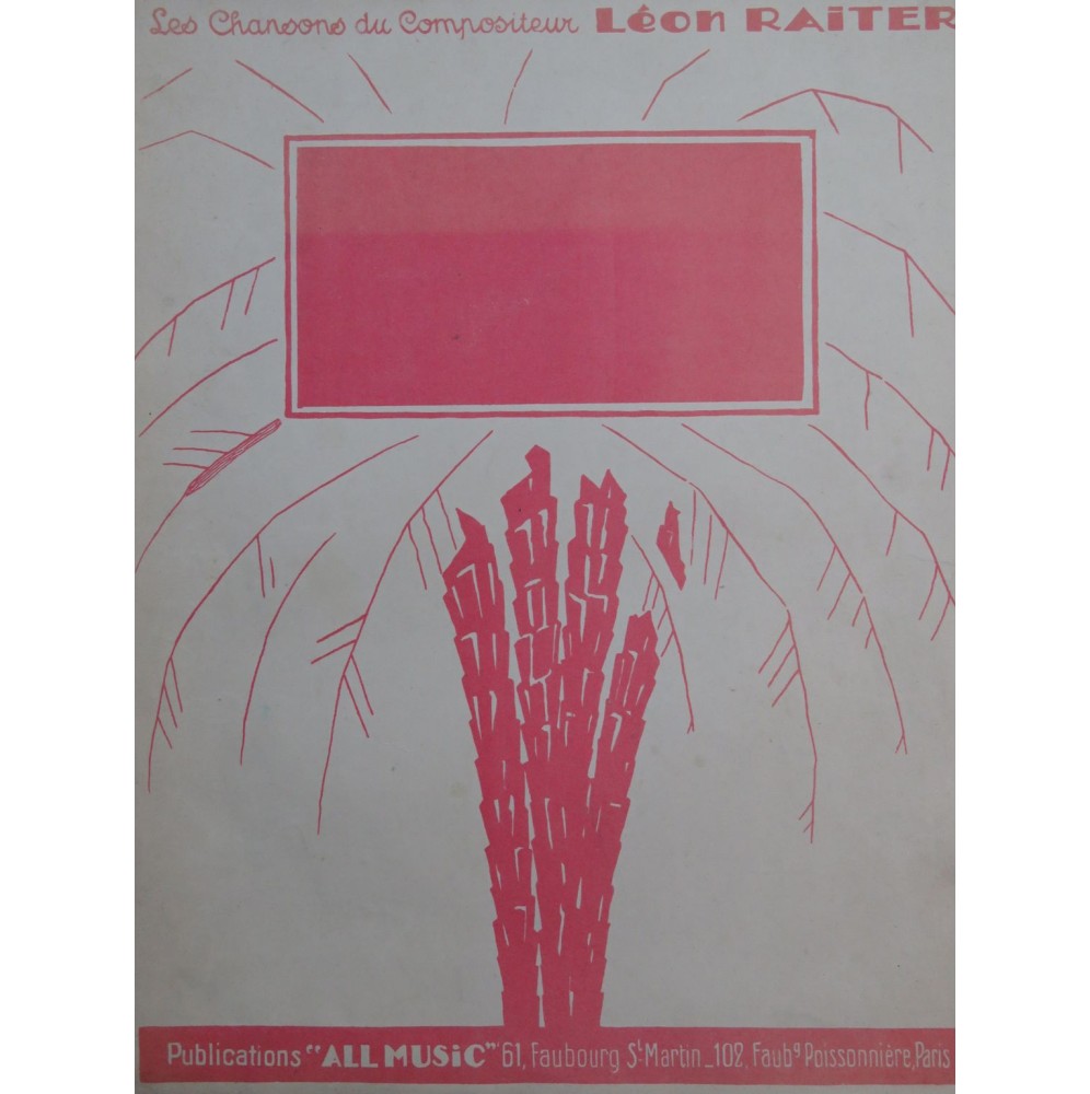 SCOTTO Vincent RAITER Léon Le Tango du Chat Chant Piano 1929