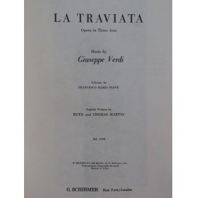 VERDI Giuseppe La Traviata Opéra en anglais Chant Piano 1961