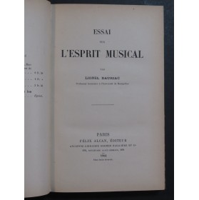 DAURIAC Lionel Essai sur L'Esprit Musical 1904