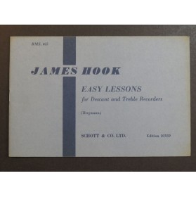 HOOK James Easy Lessons Recorders Flûtes à bec 1956