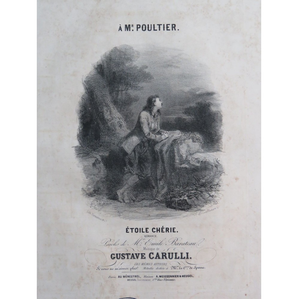 CARULLI Gustave Étoile Chérie Chant Piano ca1840