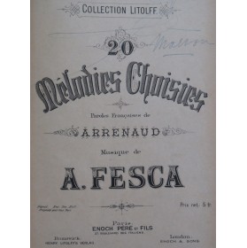 FESCA Alexandre 20 Mélodies Choisies Chant Piano