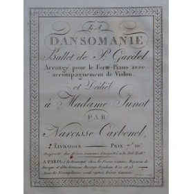 MÉHUL La Dansomanie Ballet Carbonel 2ème Partie Piano Violon ca1800