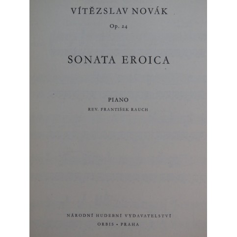 VITEZSLAV Novak Sonata eroica op 24 Piano 1951