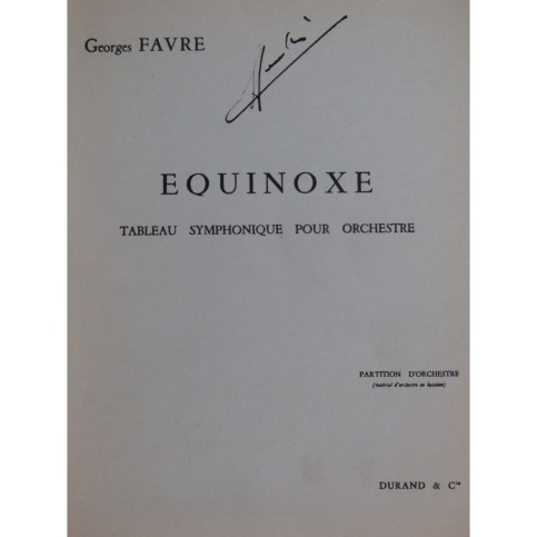 FAVRE Georges Equinoxe Tableau Symphonique Orchestre 1962