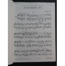 LEES Benjamin Piano Sonata No 4 Piano 1965