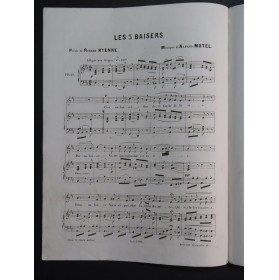 MUTEL Alfred Les 3 Baisers Chant Piano ca1860