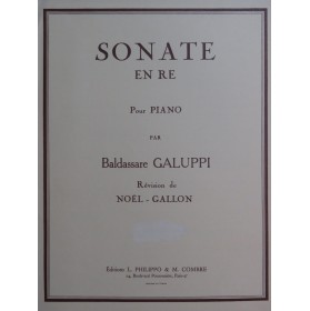 GALUPPI Baldassare Sonate en Ré Piano