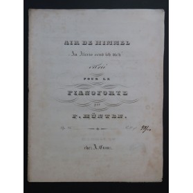 HÜNTEN François Air de Himmel varié op 26 Piano ca1830