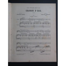 TRÉMISOT Edouard Chanson d'Exil Chant Piano 1897