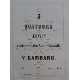 HAYDN Joseph Quatuor Clarinette Violon Alto Violoncelle ca1850