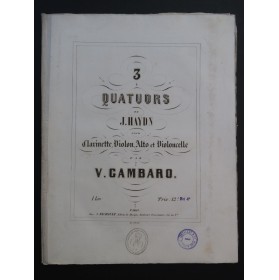 HAYDN Joseph Quatuor Clarinette Violon Alto Violoncelle ca1850