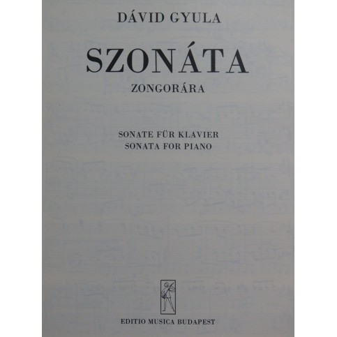 GYULA David Szonata Piano 1957