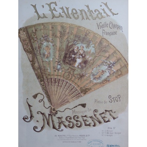 MASSENET Jules L'Eventail Chant Piano 1892