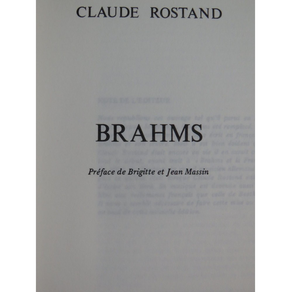 ROSTAND Claude Brahms 1978