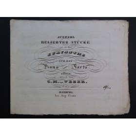 WEBER Euryanthe Auswahl Beliebter Stücke Piano ca1840