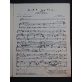 HAHN Reynaldo Comm' la Vie... Chant Piano 1923