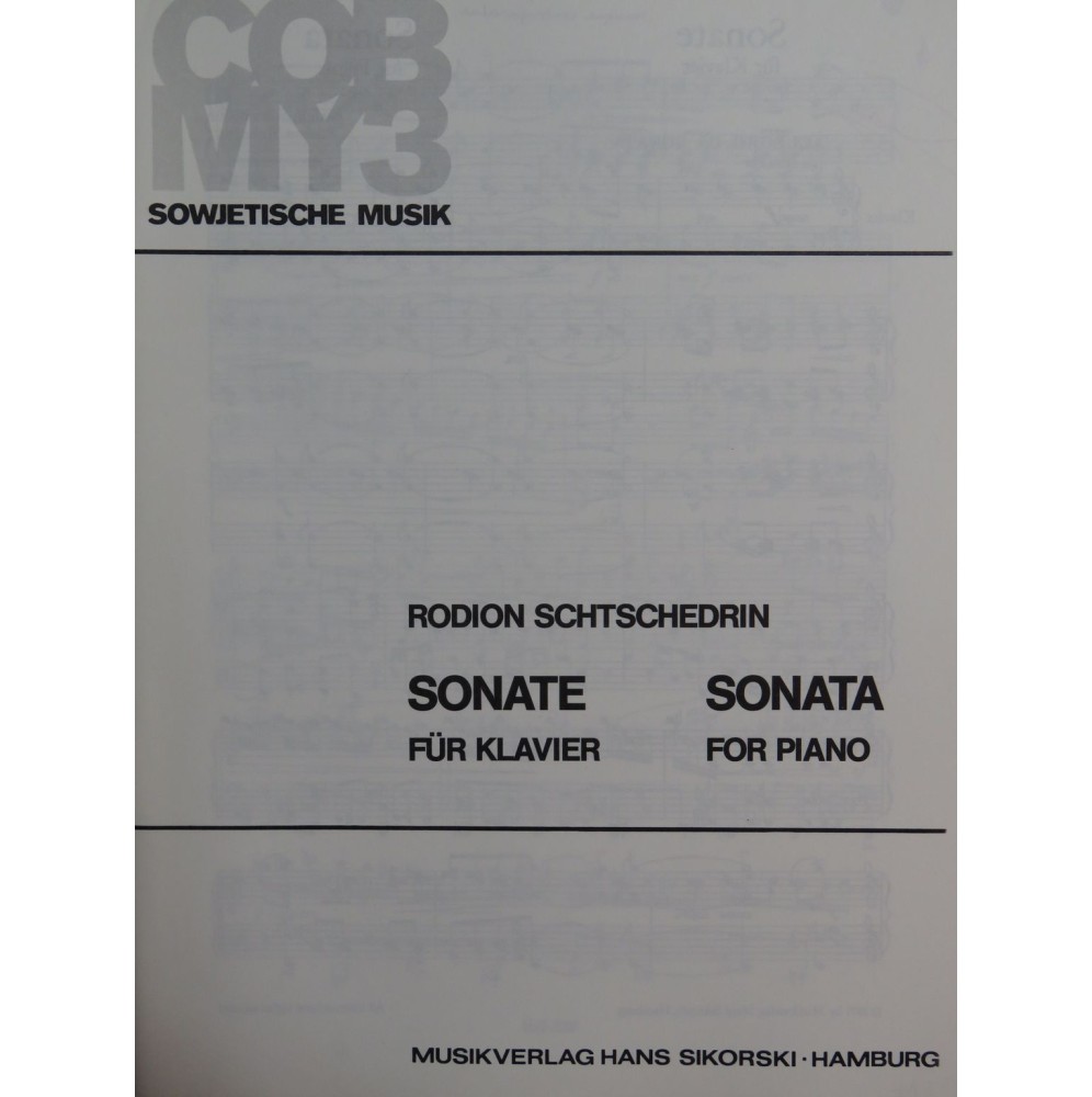 SCHTSCHEDRIN Rodion Sonate Piano 1975