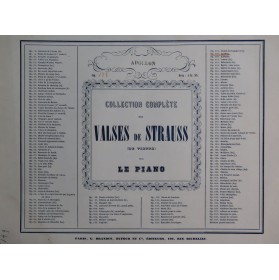 STRAUSS Johann Apollon op 128 Piano ca1850