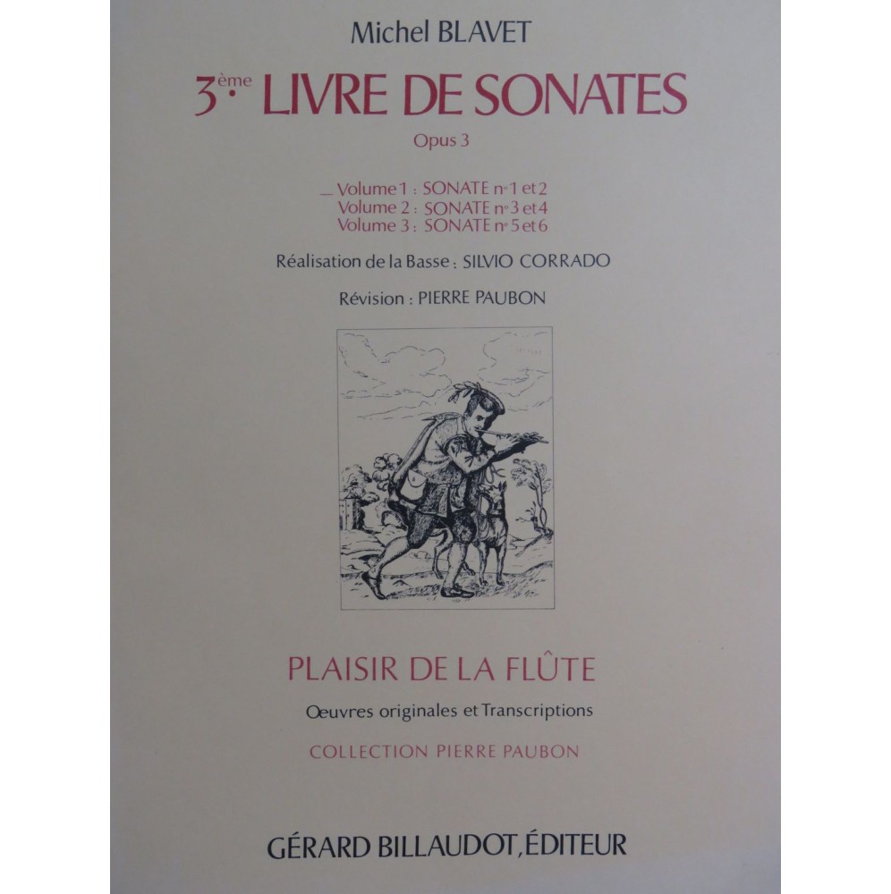 BLAVET Michel 3e Livre de Sonates Vol 1 Flute Piano ou Clavecin