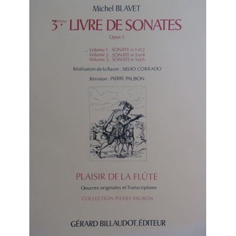 BLAVET Michel 3e Livre de Sonates Vol 1 Flute Piano ou Clavecin