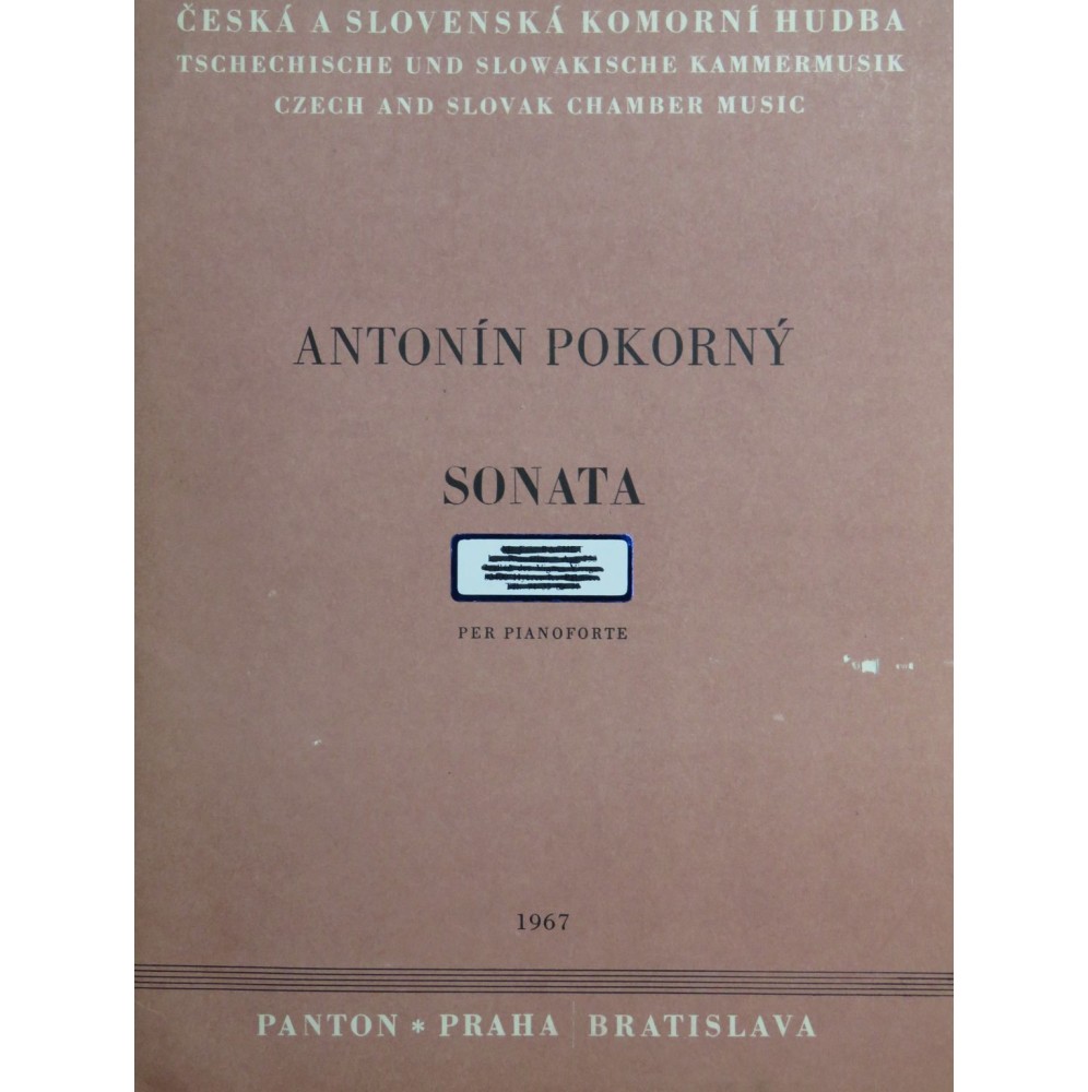 POKORNY Antonin Sonata op 5 Piano 1967