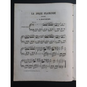 DE BAUCOURT A. La Jolie Flamande Piano XIXe siècle