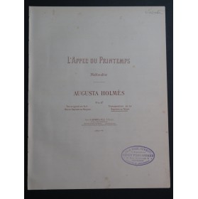 HOLMÈS Augusta L'Appel du Printemps Chant Piano ca1897