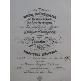 HÜNTEN François Rondeau Brillant op 49 No 1 Piano ca1832