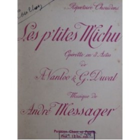 MESSAGER André Les P'tites Michu Opérette Chant 1938