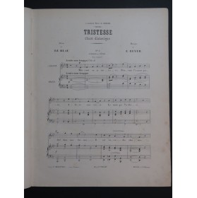 REYER Ernest Tristesse Chant Piano ca1893