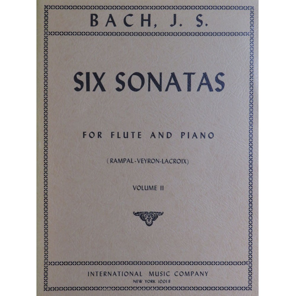 BACH J. S. Six Sonates Volume 2 Piano Flûte 1962