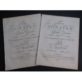 HAYDN Joseph Trois Sonates op 86 Piano Violon ca1820