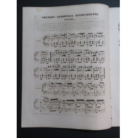 HUMMEL J. N. Chanson Nationale Autrichienne op 8 Piano ca1860