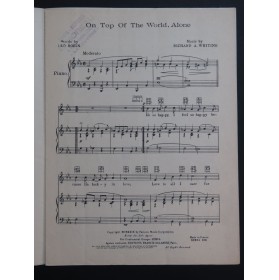 WHITING Richard A. On Top The World, Alone Chant Piano 1929