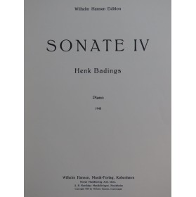 BADINGS Henk Sonate No 4 Piano 1949