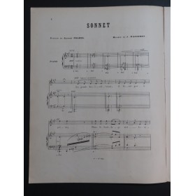 MASSENET Jules Sonnet Chant Piano ca1892