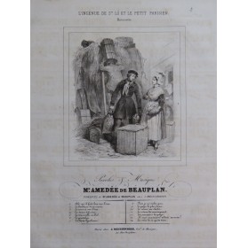 DE BEAUPLAN Amédée L'Ingénue de St Lô et le petit parisien Chant Piano ca1840