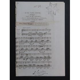 BOIELDIEU Adrien Ma Tante Aurore No 2 Chant Guitare ou Lyre ca1820