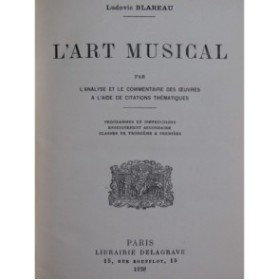 BLAREAU Ludovic L'Art Musical 1928