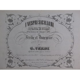 VERDI Giuseppe I Vespri Siciliani Quartetto Piano ca1855