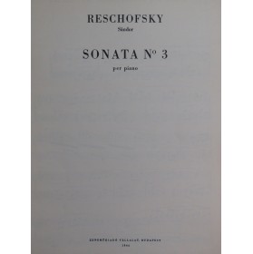 RESCHOFSKY Sandor Sonata No 3 Piano 1966