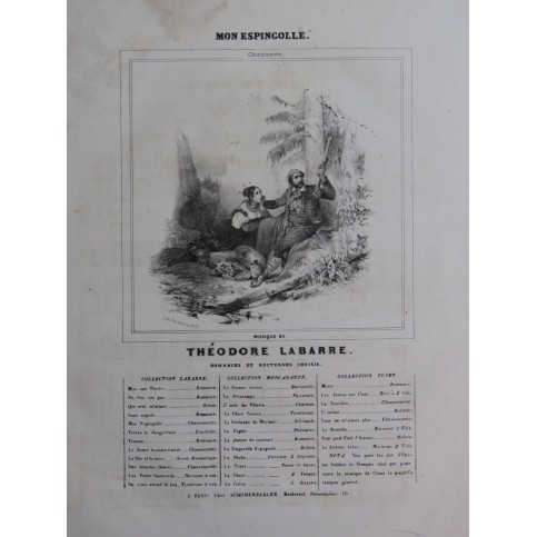 LABARRE Théodore Mon Espingolle Chant Piano ca1840