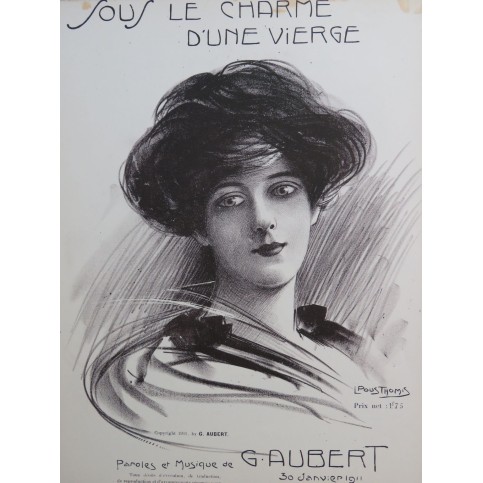 AUBERT Gaston Sous le Charme d'une Vierge Pousthomis Chant Piano 1911